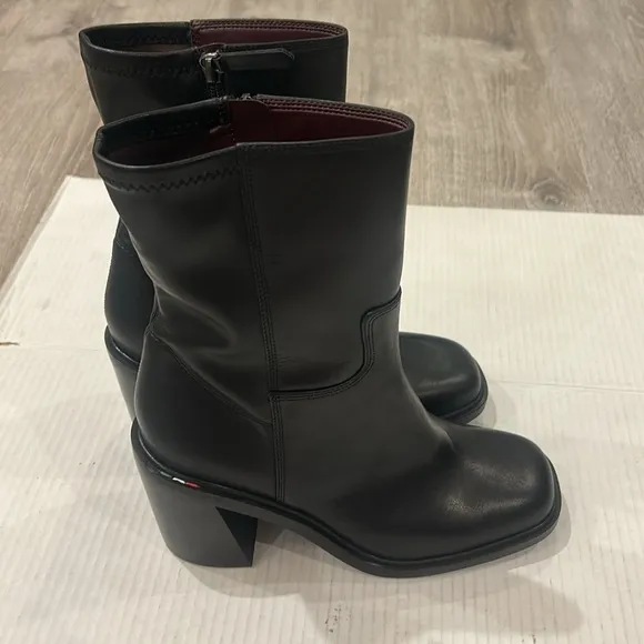 NWOT FRANCO SARTO Penelope Mid Calf Chunky Heel Leather Boots size 9