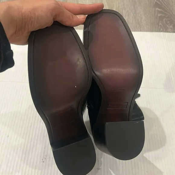 NWOT FRANCO SARTO Penelope Mid Calf Chunky Heel Leather Boots size 9