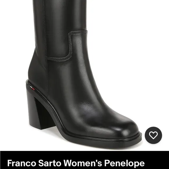 NWOT FRANCO SARTO Penelope Mid Calf Chunky Heel Leather Boots size 9