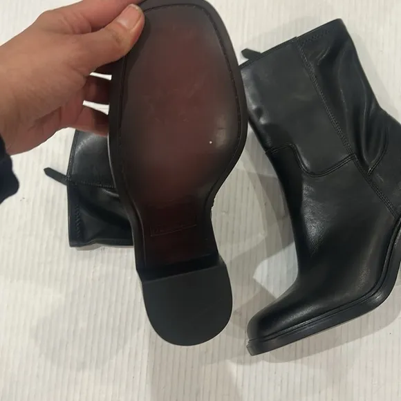 NWOT FRANCO SARTO Penelope Mid Calf Chunky Heel Leather Boots size 9