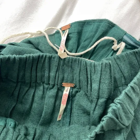 NWOT Free People Gotta Have It Linen Cotton Tube Top Open Back Shorts Size XS