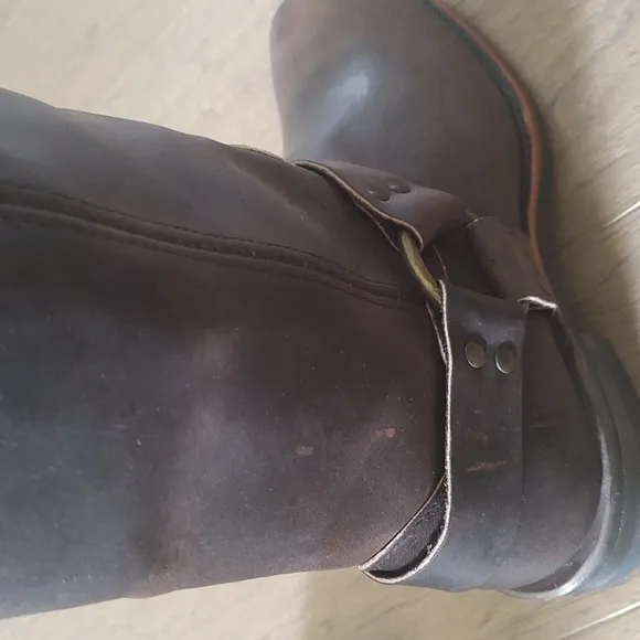 NWOT Frye Mens Harness 12R Leather Boot Dark Brown -7.5M -USA Made