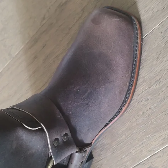 NWOT Frye Mens Harness 12R Leather Boot Dark Brown -7.5M -USA Made