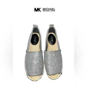 NWOT Michael Kors Peep Toe Sparkle Espadrilles, Size 7M