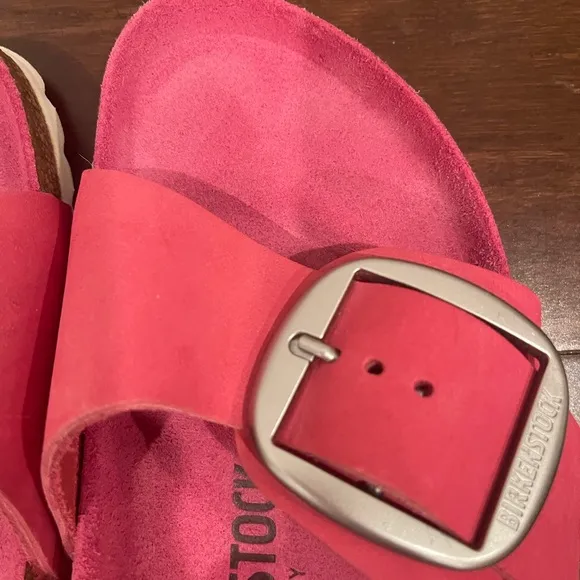 nwot nwob Birkenstock Women's Pink madrid big buckle Sandals 38 7.5