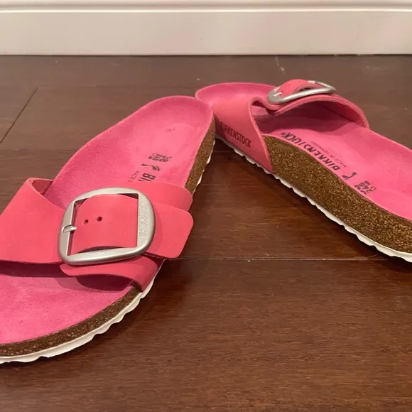 nwot nwob Birkenstock Women's Pink madrid big buckle Sandals 38 7.5