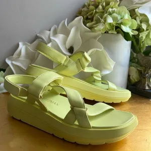 NWOT! Stuart Weitzman Moxie Sport Sandals in Citron Leather