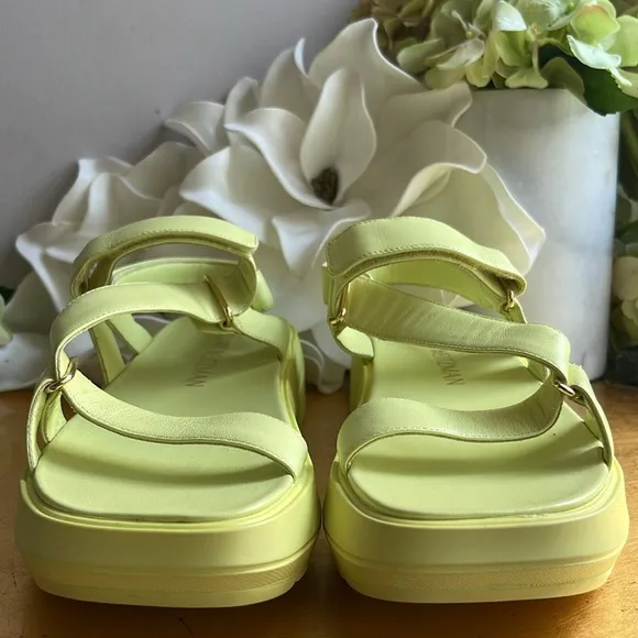NWOT! Stuart Weitzman Moxie Sport Sandals in Citron Leather