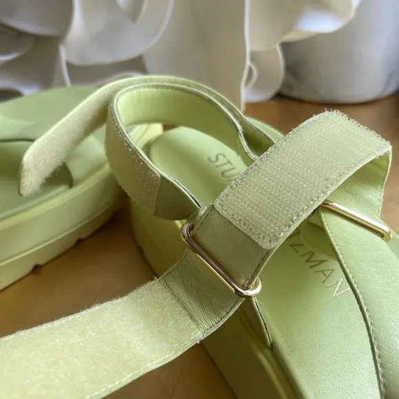 NWOT! Stuart Weitzman Moxie Sport Sandals in Citron Leather
