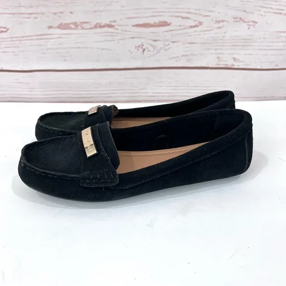 NWOT Tahari Leather Suede Marilu Slip On Driving Loafers Flats