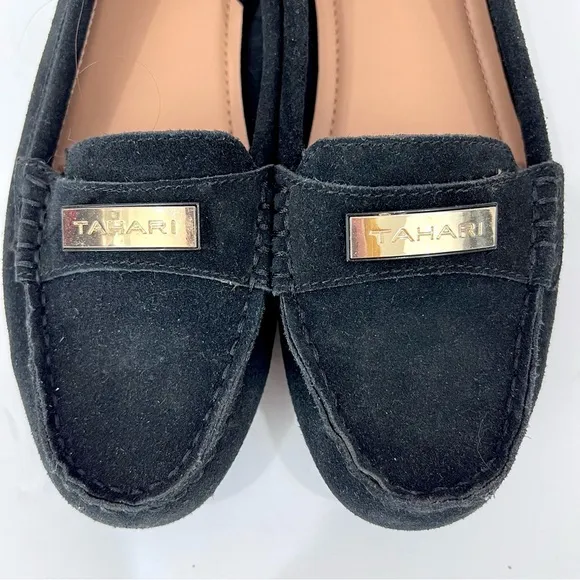 NWOT Tahari Leather Suede Marilu Slip On Driving Loafers Flats
