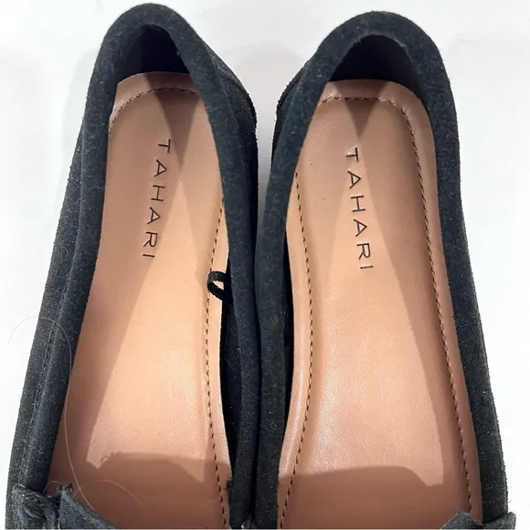 NWOT Tahari Leather Suede Marilu Slip On Driving Loafers Flats