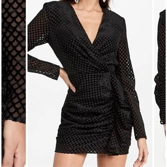 NWOT Ramy Brook Womens Black Allona Ruched Mini Dress Size 00