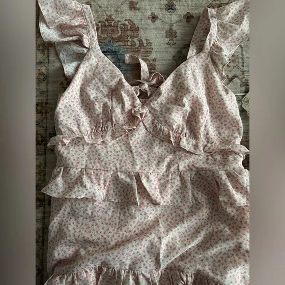 NWT Altar’d State Willa Floral Dress Ivory Pink Medium
