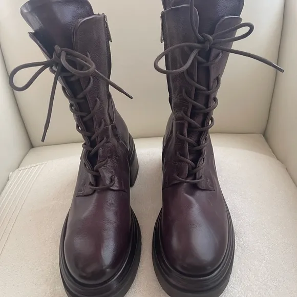 NWT A.S.98 Elvin Boots Mid-calf Eggplant