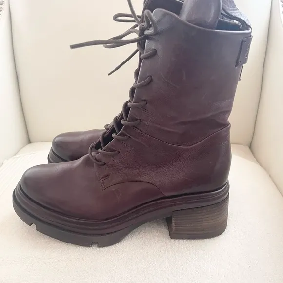 NWT A.S.98 Elvin Boots Mid-calf Eggplant