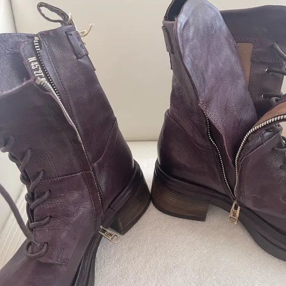 NWT A.S.98 Elvin Boots Mid-calf Eggplant