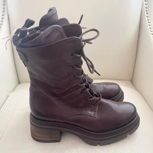NWT A.S.98 Elvin Boots Mid-calf Eggplant