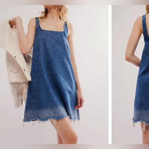 NWT Closed x Free People Short Denim Dress - Dark Blue - Small $415 MSRP