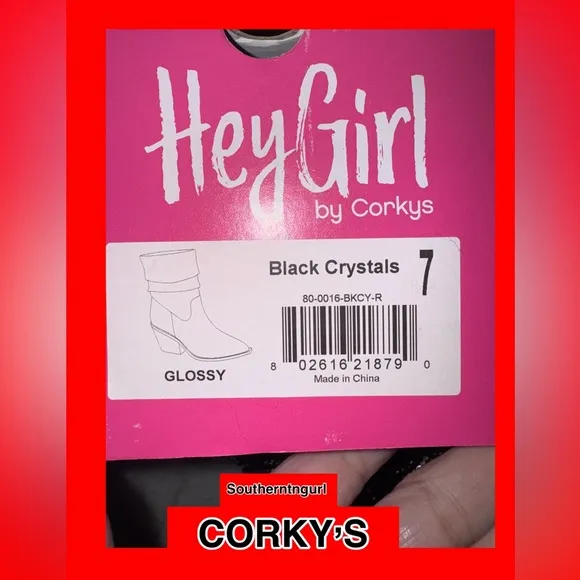 NWT Corkys  &quot;Glossy&quot; Slouchy Calf Boots covered with Crystals /Rhinestones