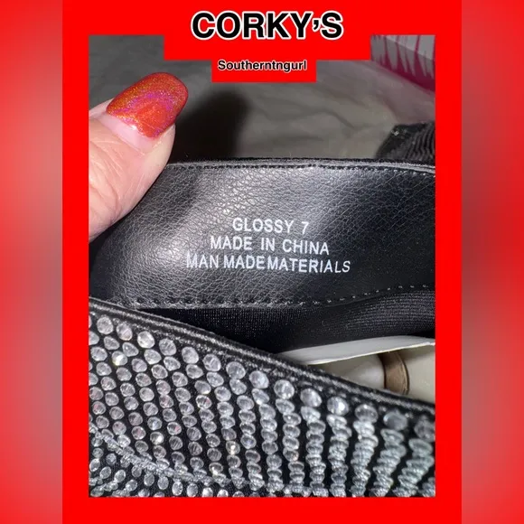 NWT Corkys  &quot;Glossy&quot; Slouchy Calf Boots covered with Crystals /Rhinestones