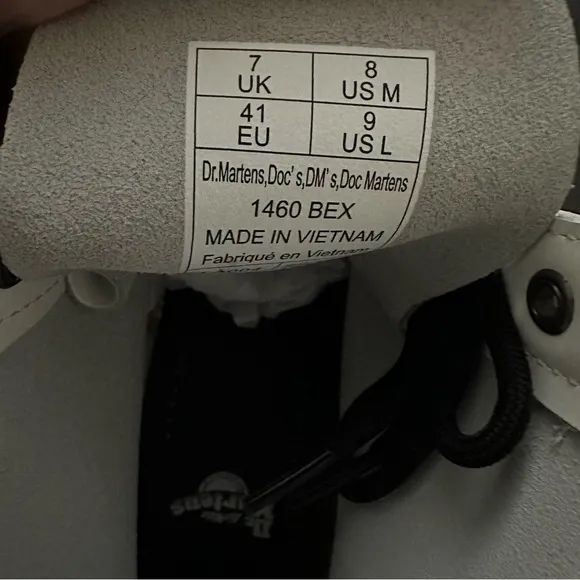 NWT Dr Martens 1460 Bex Smooth White Leather Boots