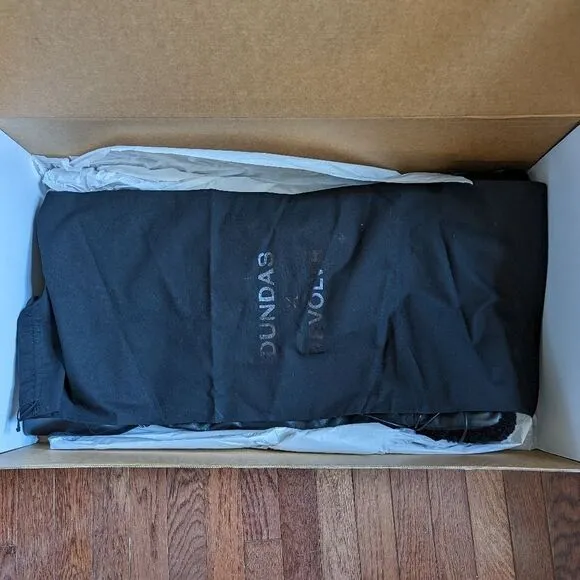 NWT Dundas x Revolve black leather shearling lace up thigh high Kate boots