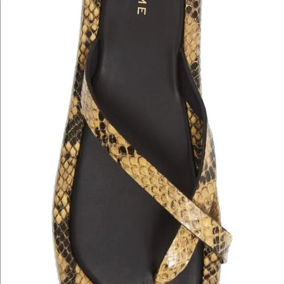 NWT FRAME Le Montauk Criss Cross Sandals, Size 39.5 Euro/9 US, Python Multi