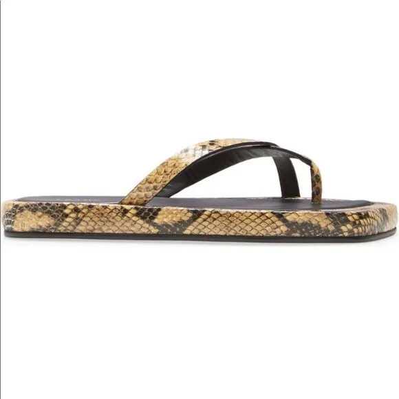 NWT FRAME Le Montauk Criss Cross Sandals, Size 39.5 Euro/9 US, Python Multi