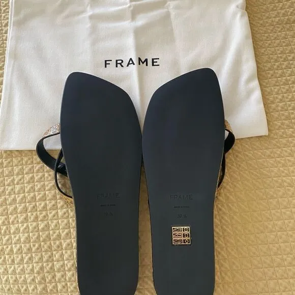 NWT FRAME Le Montauk Criss Cross Sandals, Size 39.5 Euro/9 US, Python Multi