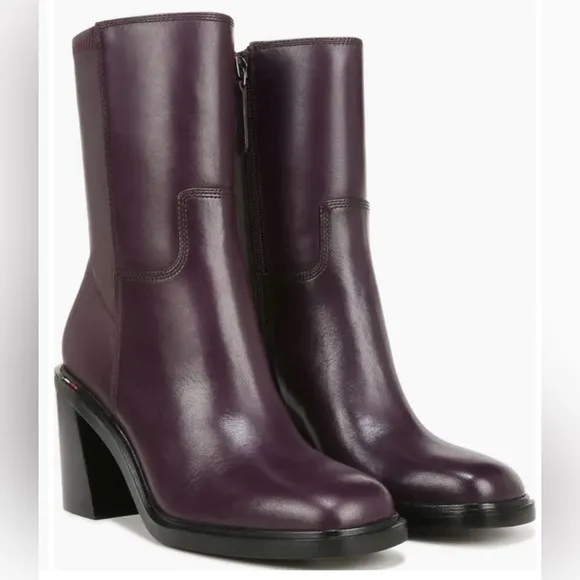 NWT Franco Sarto Penelope Plum Leather Mid-Calf Boot Size 9M