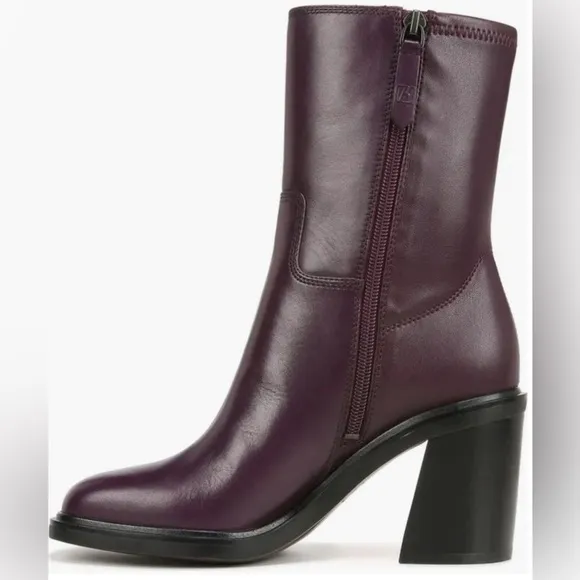 NWT Franco Sarto Penelope Plum Leather Mid-Calf Boot Size 9M