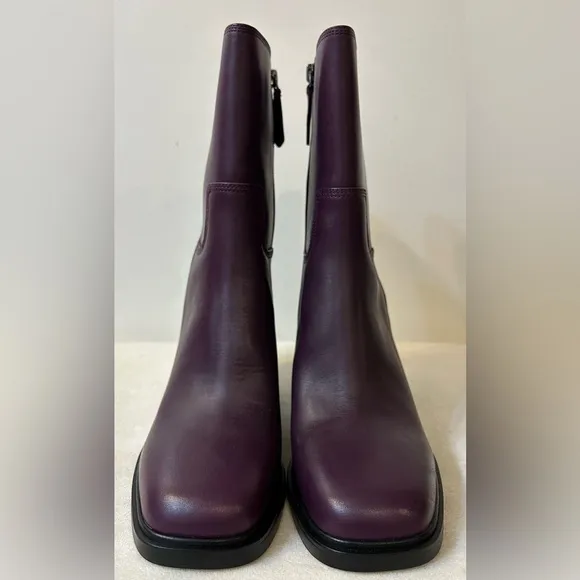 NWT Franco Sarto Penelope Plum Leather Mid-Calf Boot Size 9M