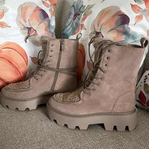 NWT Franco Sarto Women's L-Margey2 Mid Calf Boot Size: 6 COLOR: Taupe