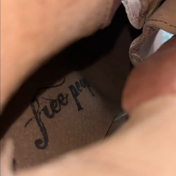 NWT Free People Brown Leather Heeled Boots with Chunky Heel
