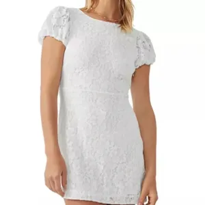 NWT Free People Hailee Lace Mini Dress in White, size M