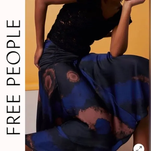 NWT Free People x House of AAMA Starry Eyes Handkerchief MIDI Skirt S