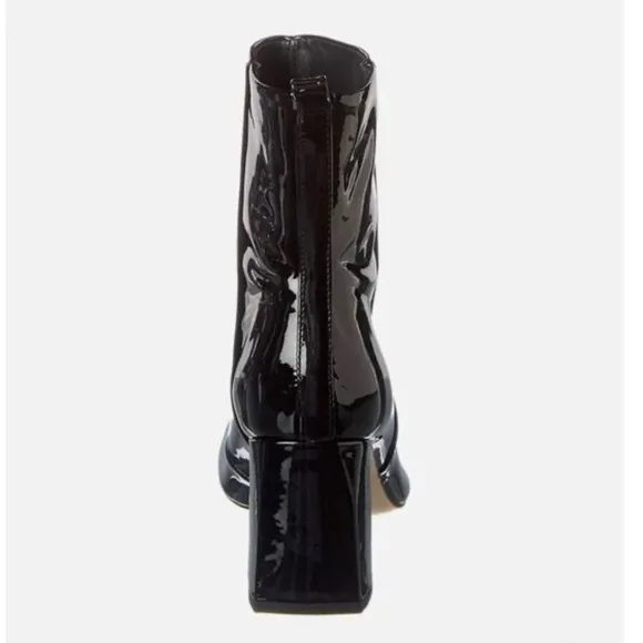 NWT Good American | Women’s black patent pull on square toe chunky heel, size 6