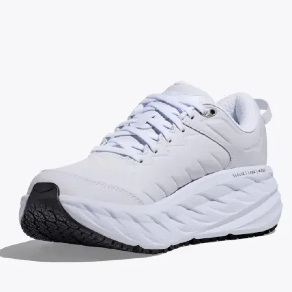 NWT Hoka Bondi SR Men's Low-Top Slip Resistant Sneakers in White