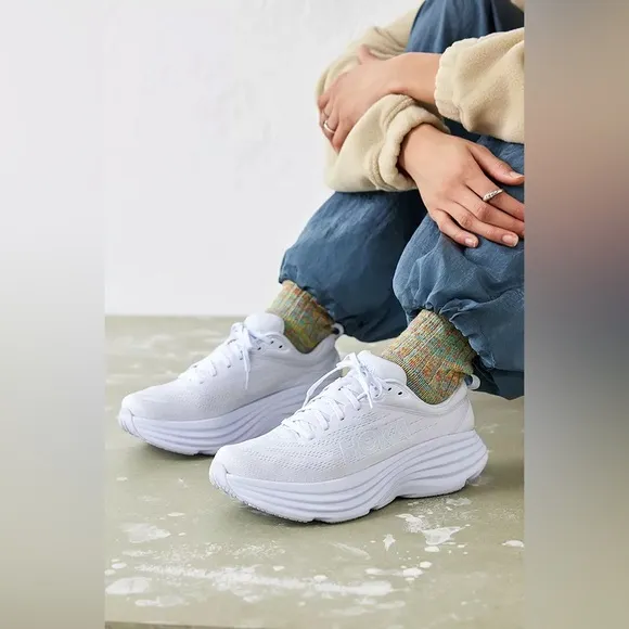 NWT Hoka Bondi SR Men's Low-Top Slip Resistant Sneakers in White