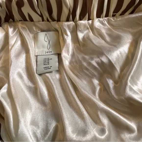 NWT Joie pleated zebra animal print maxi skirt size M