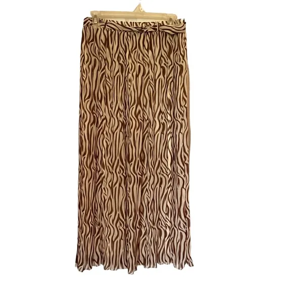 NWT Joie pleated zebra animal print maxi skirt size M