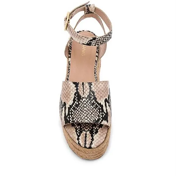 NWT KAANAS Women's Trinidad Espadrille Platofrm Wedge Ankle Strap Sandal Size 7