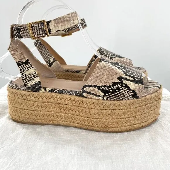 NWT KAANAS Women's Trinidad Espadrille Platofrm Wedge Ankle Strap Sandal Size 7