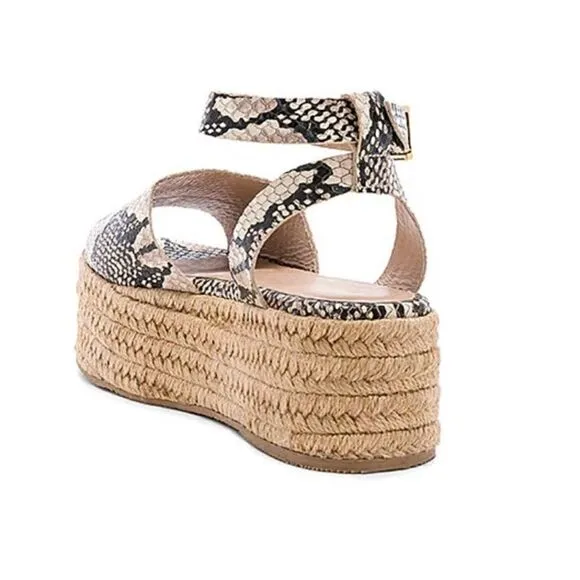 NWT KAANAS Women's Trinidad Espadrille Platofrm Wedge Ankle Strap Sandal Size 7
