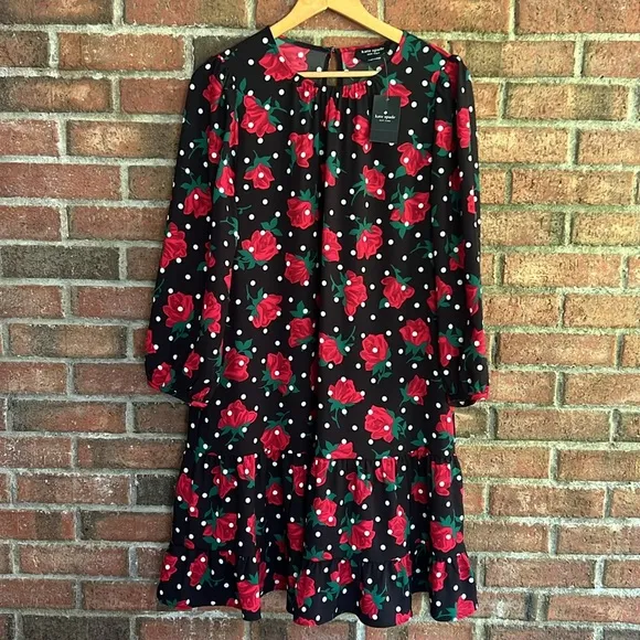 NWT Kate Spade Rose Dot Toss Shift Dress Size L