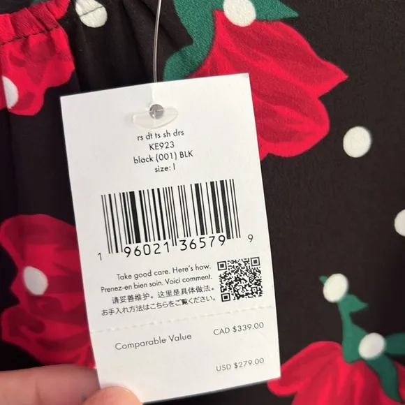 NWT Kate Spade Rose Dot Toss Shift Dress Size L