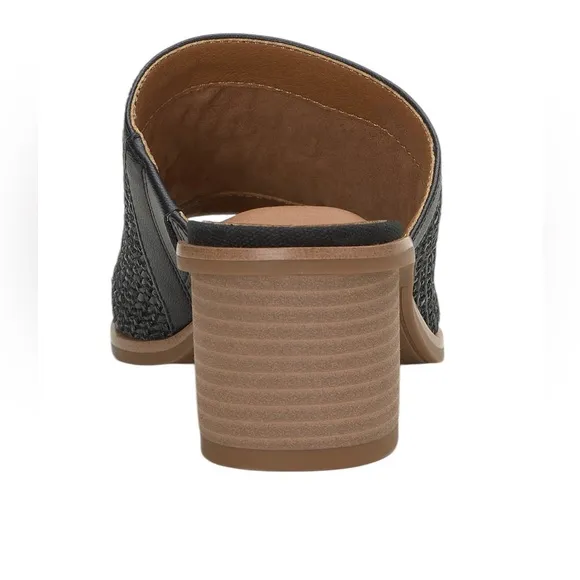 NWT LUCKY BRAND LENIRA SLIDE WEDGE SANDALS BLACK WEAVE BRAND NEW IN BOX