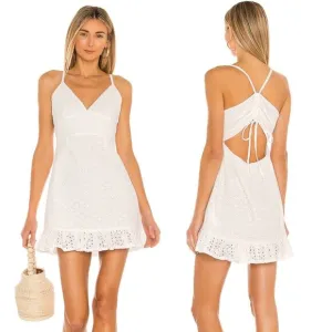 NWT MinkPink White Eyelet Cutout Juliana Anglaise Dress