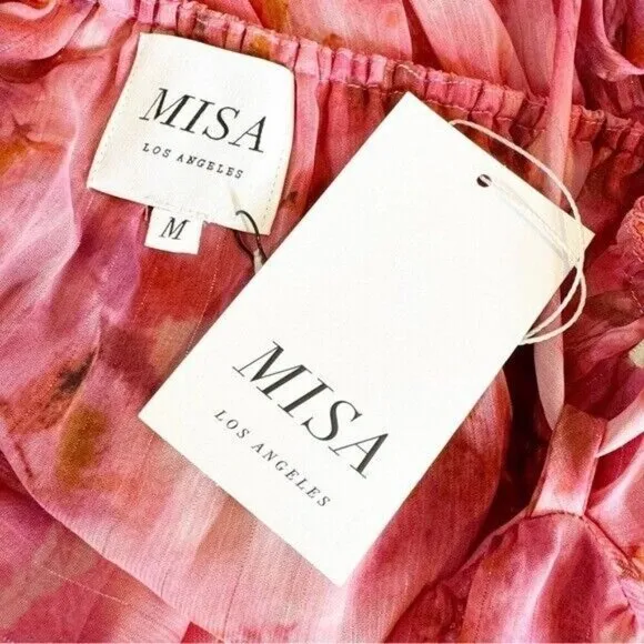 NWT MISA Los Angeles Sastra Mini Halter Dress Abstract Floral Size M